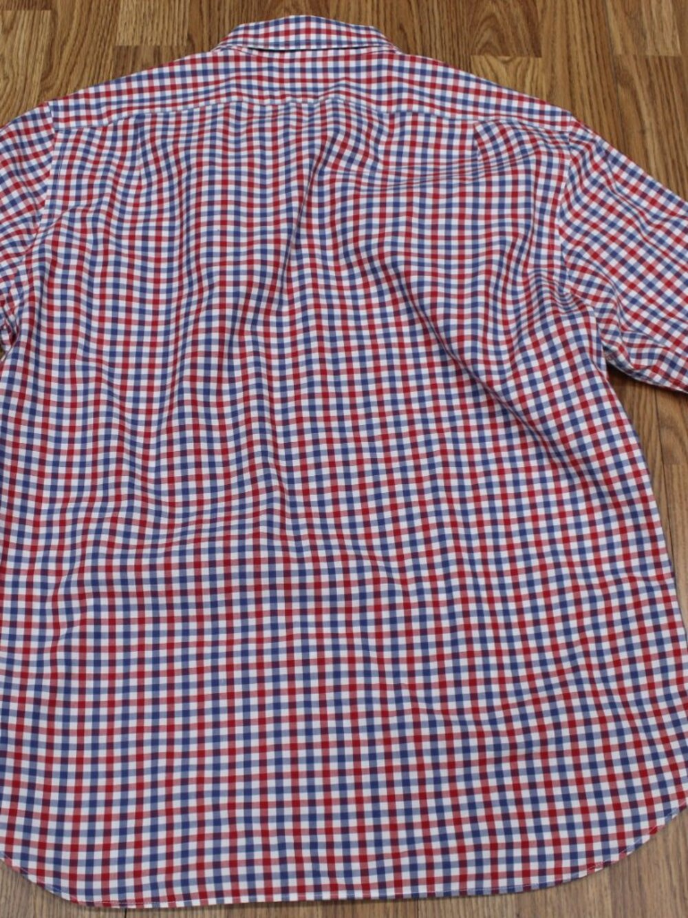J.CREW SLIM FIT SHIRT 100% COTTON BLUE & RED GINGHAM PLAID Sz LARGE, L - Picture 3 of 3